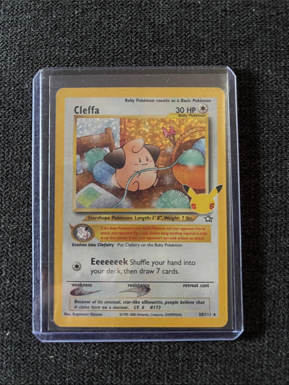 Cleffa Holographic Pokémon Card - Yellow